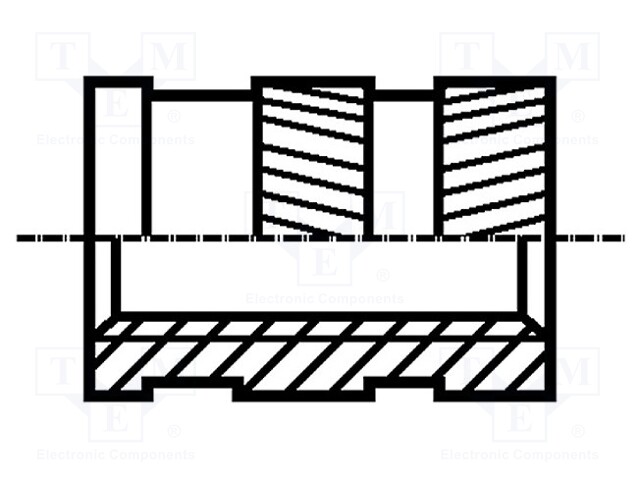 Threaded insert; brass; without coating; M8; BN: 1052; L: 12.7mm