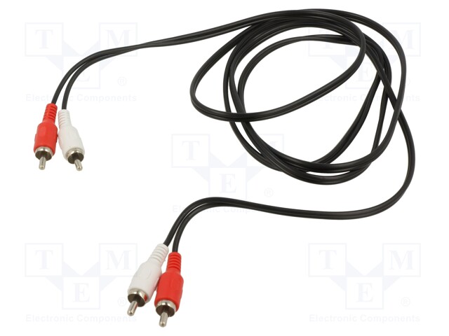 Cable; RCA plug x2,both sides; 1.8m; Plating: nickel plated