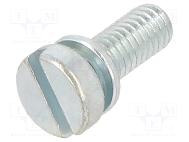 Screw; with washer; M3x8; DIN: 84; Head: cheese head; slotted; steel