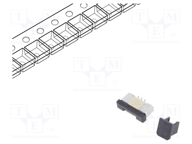 Connector: FFC (FPC); vertical; PIN: 6; ZIF; SMT; 500mA; tinned; 30mΩ