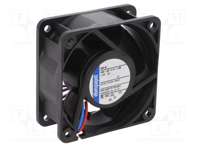 Fan: DC; axial; 60x60x25mm; 46m3/h; 39dBA; ball bearing; 6850rpm