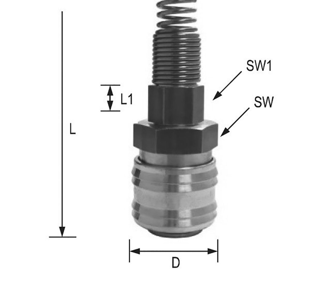 Quick connection coupling; straight; 35bar; Mat: brass; Seal: NBR