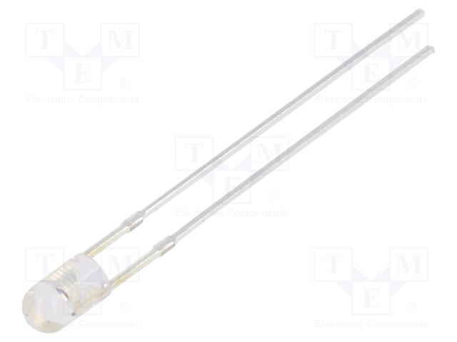 LED; 3mm; yellow; 2180÷3000mcd; 30°; Front: convex; 12V; -30÷85°C