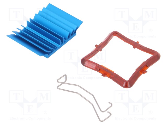 Heatsink: extruded; grilled; blue; L: 30mm; W: 30mm; H: 7.5mm; 7.1°C/W