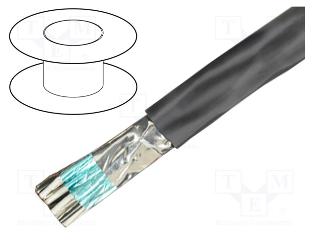 Wire; Alpha Essential C&C; 4x28AWG; PVC; dark grey; 600V; 305m