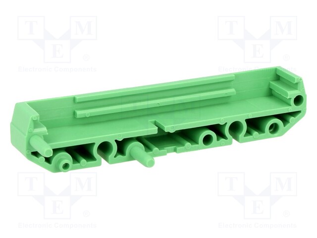 DIN rail mounting bracket; polyamide; 77x11.25mm; Body: green