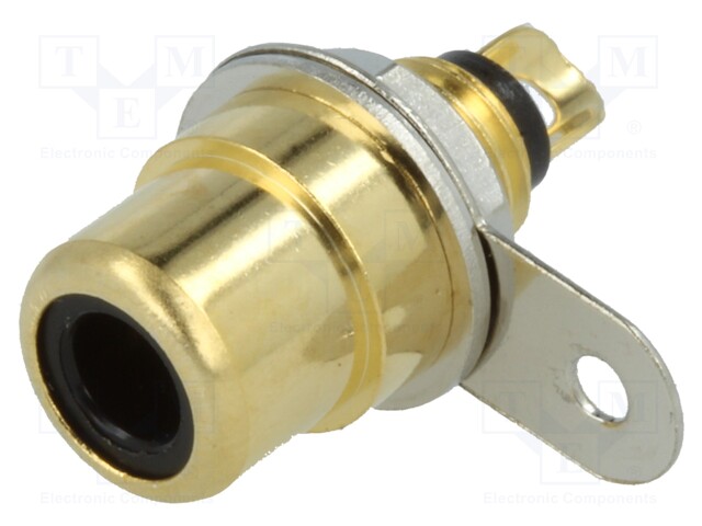 Socket; RCA; female; straight; soldering; gold-plated