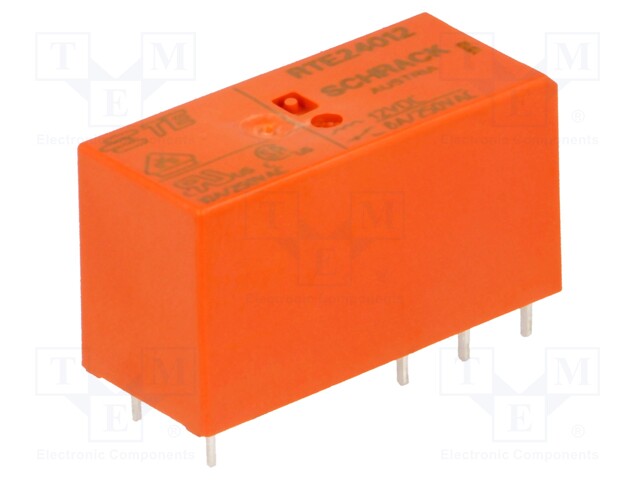 Relay: electromagnetic; DPDT; Ucoil: 12VDC; 8A/250VAC; 8A/30VDC; 8A