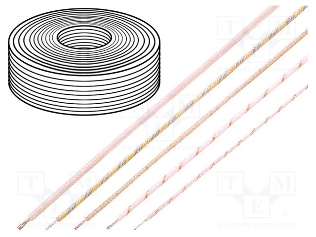 Wire; HELUTHERM® 400; stranded; nickel; 1x0,75mm2; fiberglass