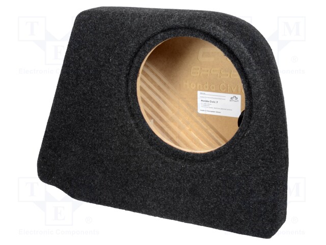 Car loudspeaker enclosure; MDF; black melange; textil; 15l; 250mm