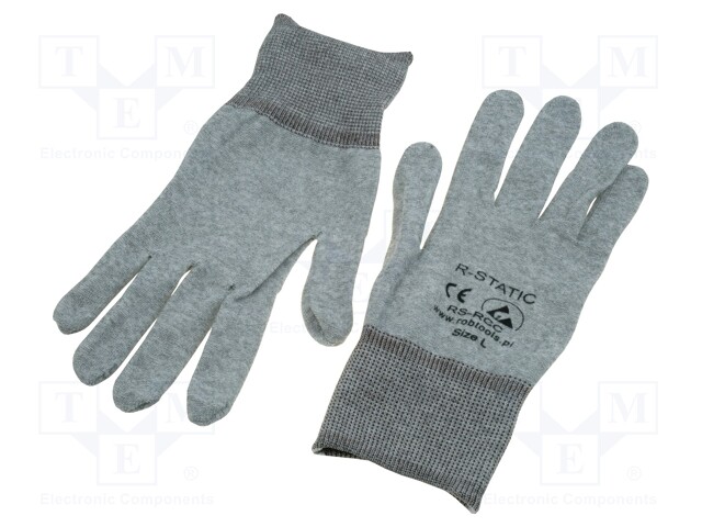 Protective gloves; ESD; L; Mat: polyamide; 1÷100MΩ