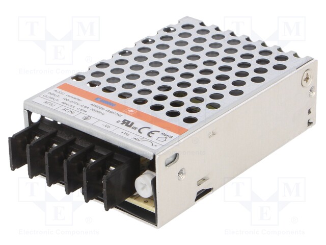 Power supply: switched-mode; voltage source; 25W; 48VDC; OUT: 1