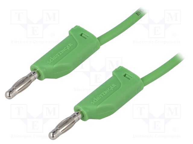 Test lead; PVC; 2m; green; 16A; 70VDC; Cond.cross sec: 1mm2; 33VAC