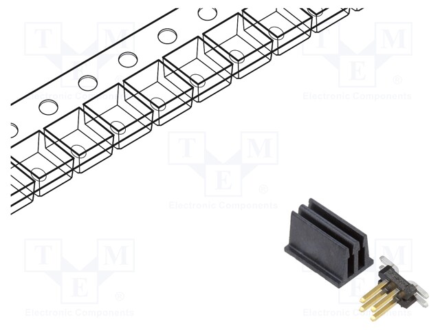 Connector: pin strips; Plating: gold-plated; SMT; PIN: 4; vertical