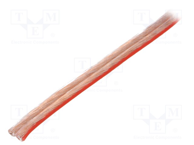 Wire: loudspeaker cable; stranded; CCA; transparent; PVC; 10m