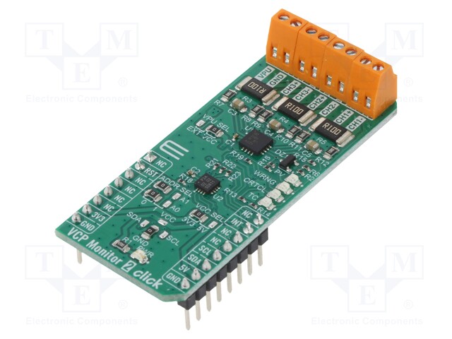 Click board; current meter; I2C; INA3221-Q1; 3.3/5VDC