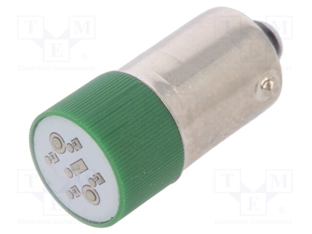 LED lamp; green; BA9S; 24VDC; 24VAC