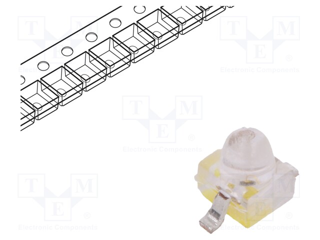 LED; SMD; Gull wing; amber; 250÷800mcd; 2.21x2.08x2.92mm; 15°; 20mA