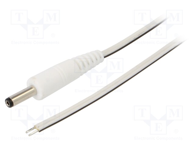 Cable; wires,DC 4,0/1,7 plug; straight; 0.35mm2; white; 1.5m
