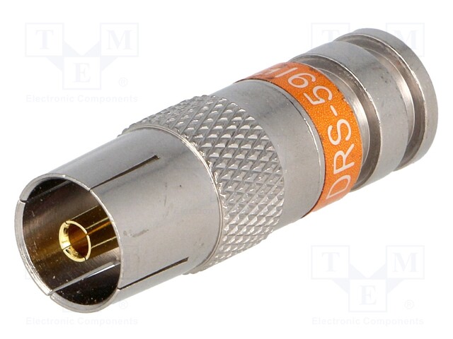 Plug; coaxial 9.5mm (IEC 169-2); female; RG59; compression