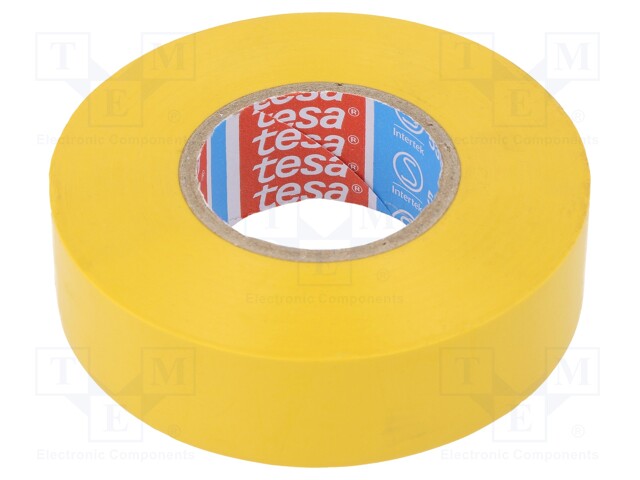 Electrically insulated tape; PVC; W: 15mm; L: 10m; yellow