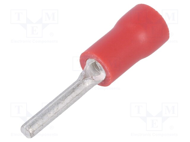 Wire pin terminal; Ø: 1.9mm; 0.5÷1.5mm2; crimped; for cable; red