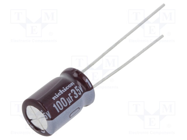 Capacitor: electrolytic; low impedance; THT; 100uF; 35VDC; ±20%