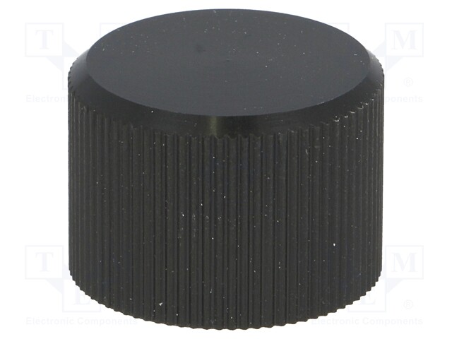 Knob; without pointer; aluminium; Shaft d: 6mm; Ø20x14mm; black