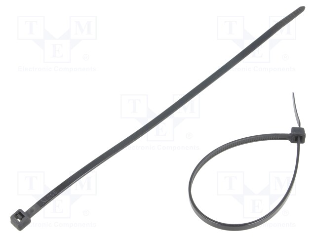 Cable tie; L: 180mm; W: 3.6mm; polyamide; 177N; black; Ømax: 42mm