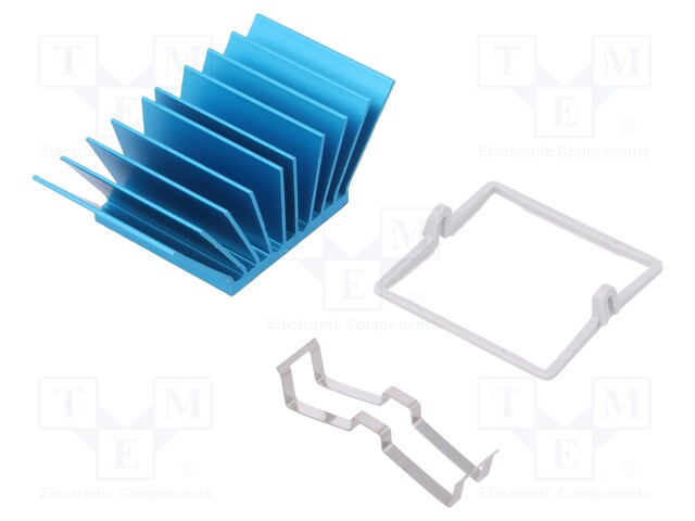 Heatsink: extruded; grilled; blue; L: 29mm; W: 29mm; H: 17.5mm