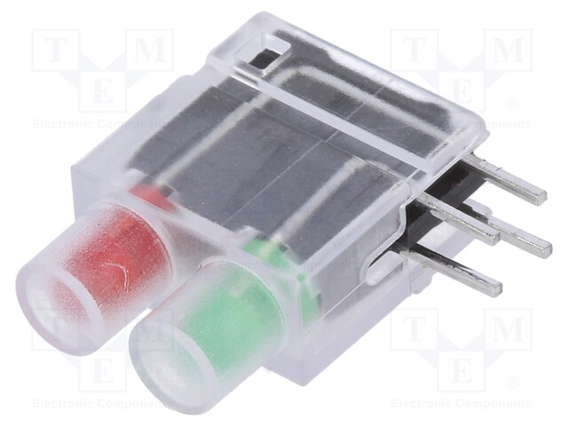 LED; in housing; red/green; 3.9mm; No.of diodes: 2; 20mA; 40°