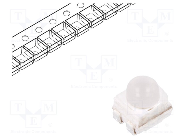 LED; SMD; 3528,PLCC4; red; 1125÷3550mcd; 3.5x2.8x3.87mm; 30°; 50mA