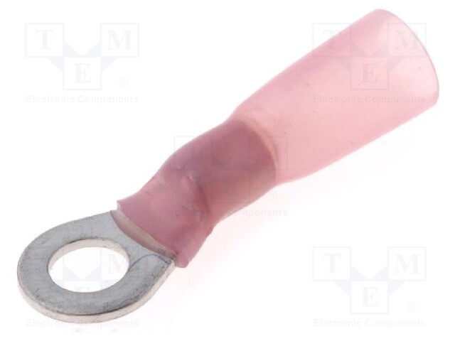 Ring terminal; M4; Ø: 4.3mm; 0.5÷1.5mm2; crimped; for cable; red