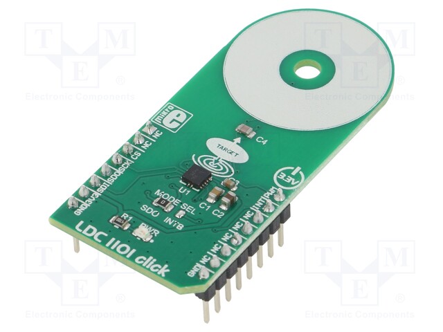 Click board; inductance meter; SPI; LDC1101; mikroBUS connector