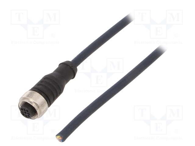 Connection lead; M12; PIN: 5; angled; 5m; plug; 60VAC; 4A; -35÷105°C