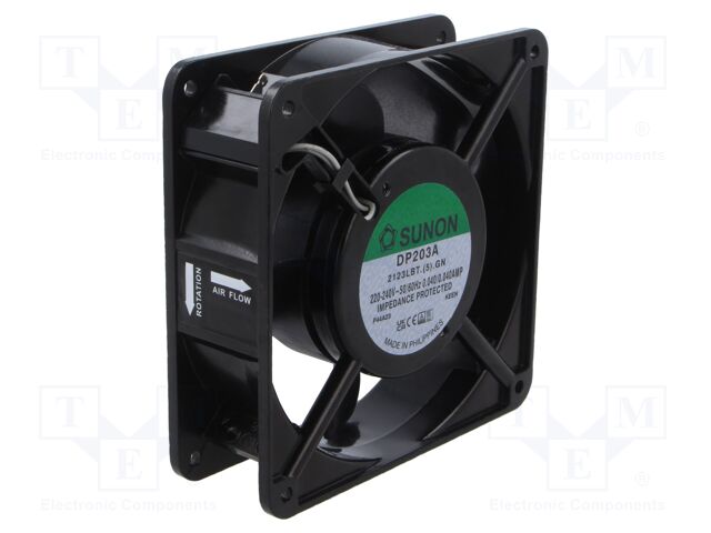 Fan: AC; axial; 230VAC; 120x120x38mm; ball bearing