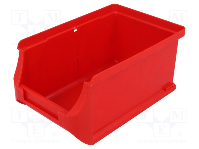 Container: workshop; red; plastic; H: 75mm; W: 102mm; D: 160mm