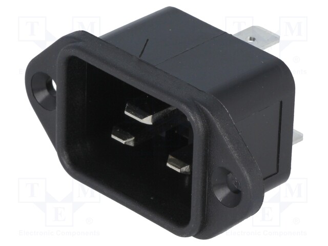 Connector: AC supply; socket; male; 16A; 250VAC; IEC 60320; C20 (I)