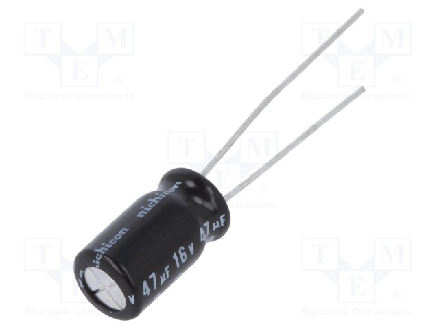 Capacitor: electrolytic; bipolar; THT; 47uF; 16VDC; Ø8x11.5mm; ±20%