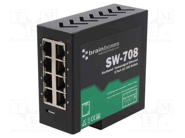 Industrial module: switch Ethernet; unmanaged; 5÷30VDC; RJ45