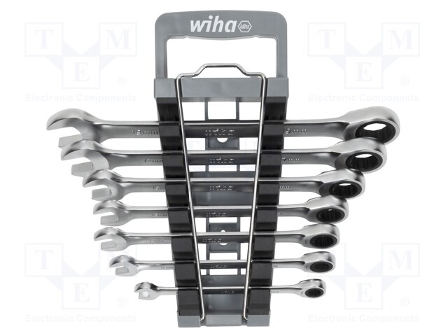 Wrenches set; combination spanner,with ratchet; 7pcs.