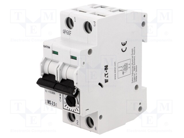 Motor breaker; 0.75kW; 220÷440VAC; DIN; 1.6÷2.5A; IP20; -25÷50°C