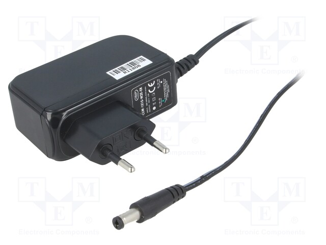 Power supply: switched-mode; 15VDC; 1A; Out: 5,5/2,1; 15W; Plug: EU
