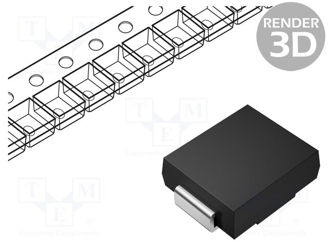 Diode: rectifying; SMD; 600V; 1.1A; 3.5us; 1F (DO214AC); Ifsm: 25A