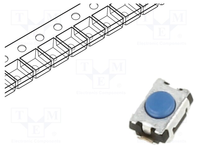 Microswitch TACT; SPST-NO; Pos: 2; 0.05A/12VDC; SMT; none; 2.5N