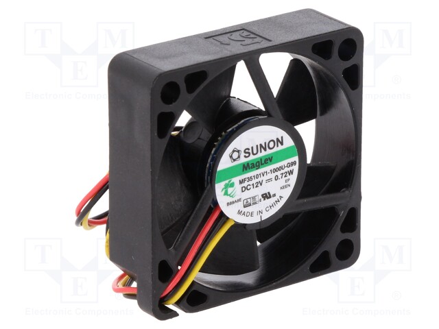 Fan: DC; axial; 12VDC; 35x35x10mm; 12.17m3/h; 28dBA; Vapo; 10000rpm