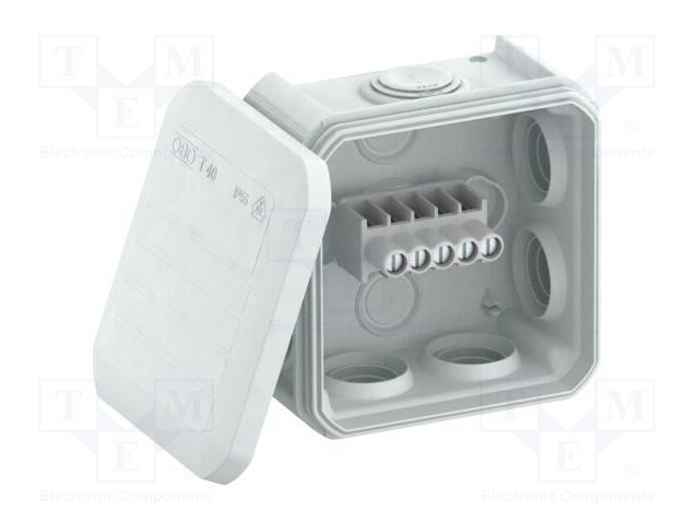 Enclosure: junction box; X: 90mm; Y: 90mm; Z: 52mm; polypropylene