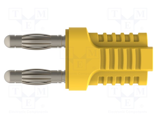 Stackable safety shunt; 4mm banana; 12A; 33VAC; 70VDC; yellow