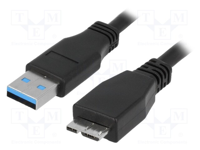 Cable; USB 3.0; USB A plug,USB B micro plug; nickel plated; 3m