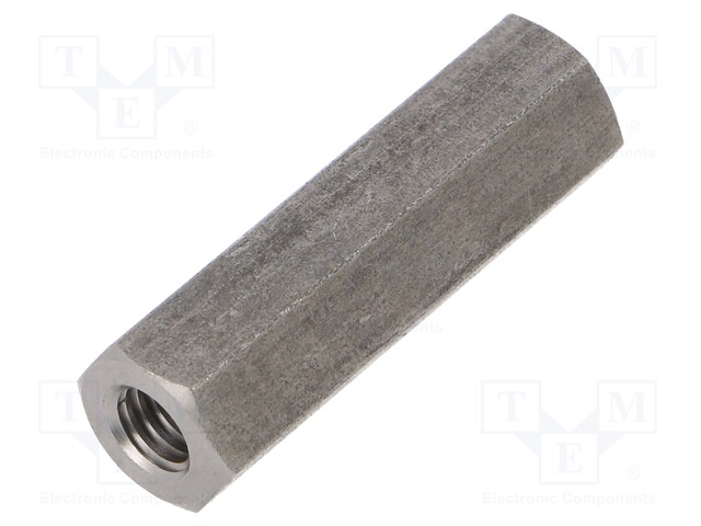 Screwed spacer sleeve; Int.thread: M6; 35mm; hexagonal